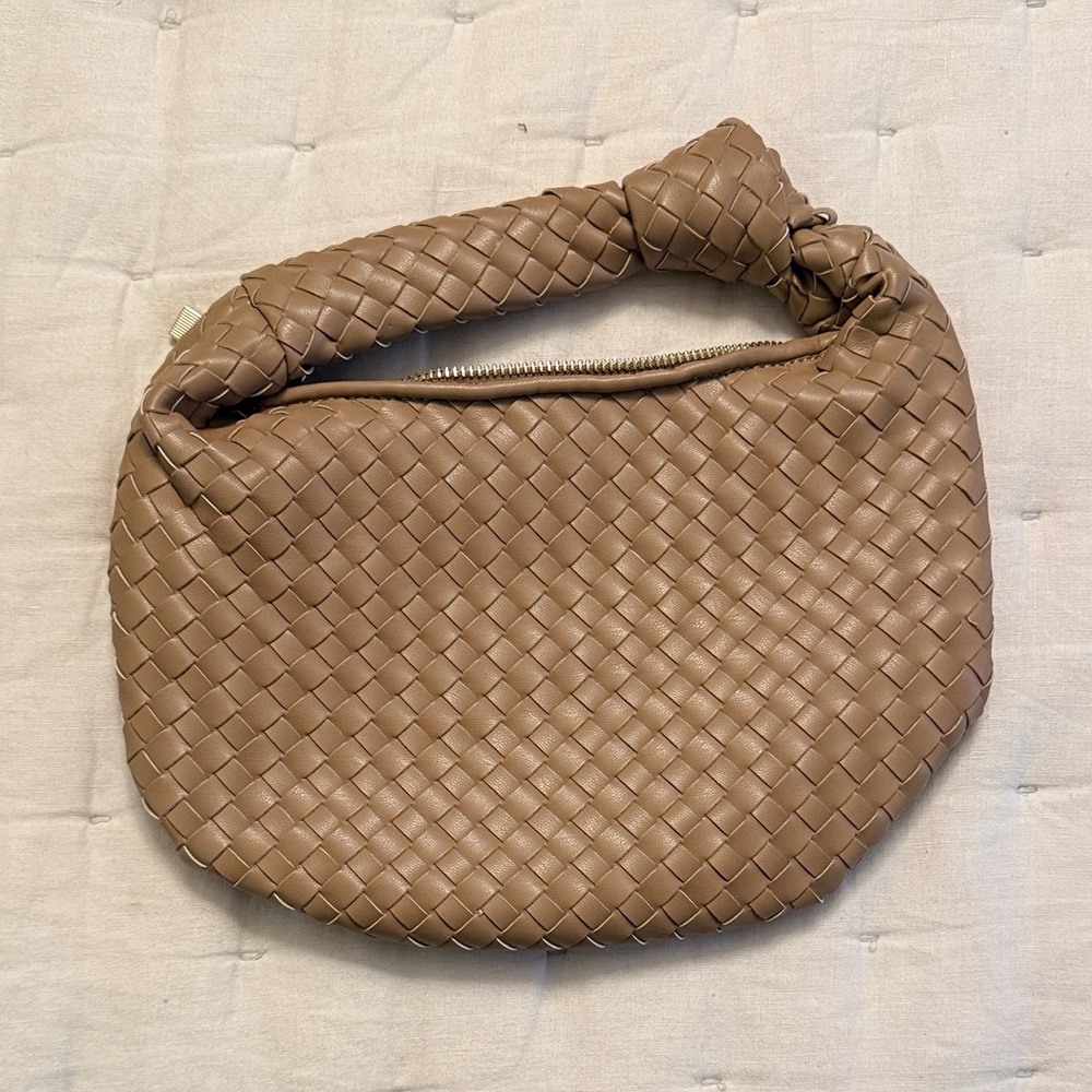Elegant Tan Woven Women's Bag Melie Bianco